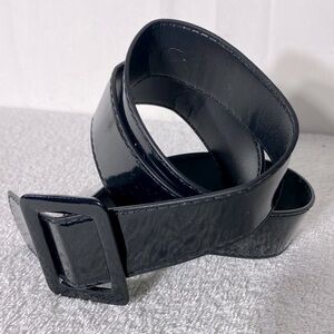 Reversible Black Faux Leather Belt